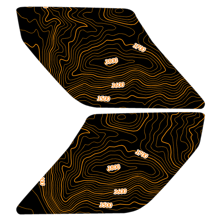 Topo Interior Sun Visor Overlays (Printed Series) - 2021+ Bronco (with Homelink)