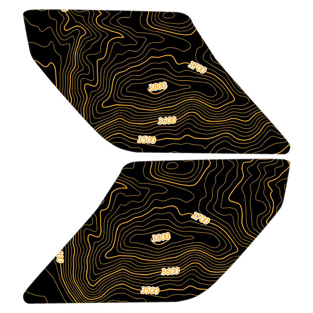 Topo Interior Sun Visor Overlays (Printed Series) - 2021+ Bronco (with Homelink)