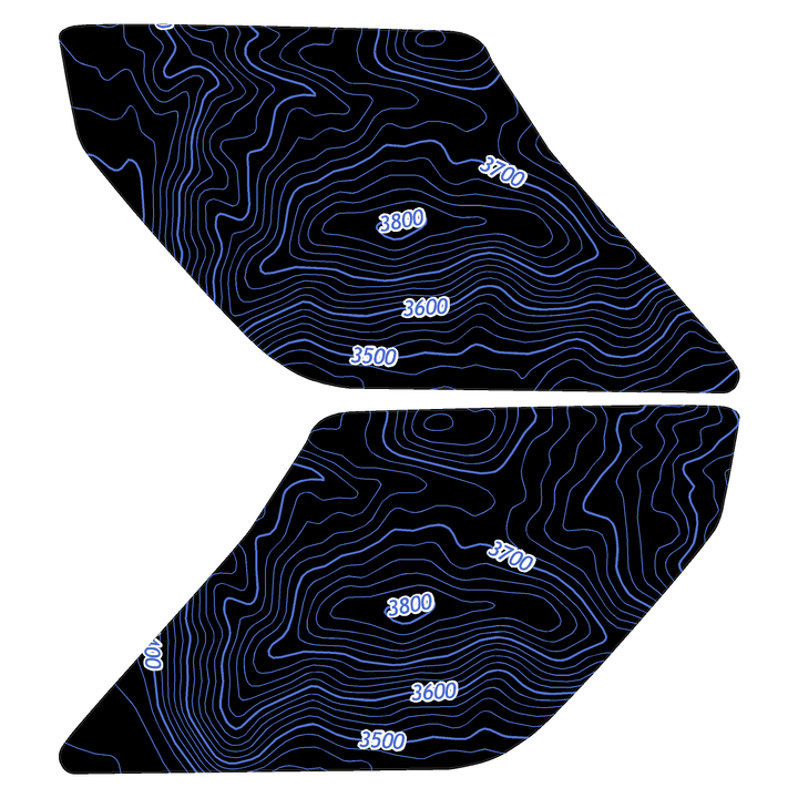 Topo Interior Lower Front Door Card Insert Overlays (Printed Series) - 2021+ Bronco 4 Door
