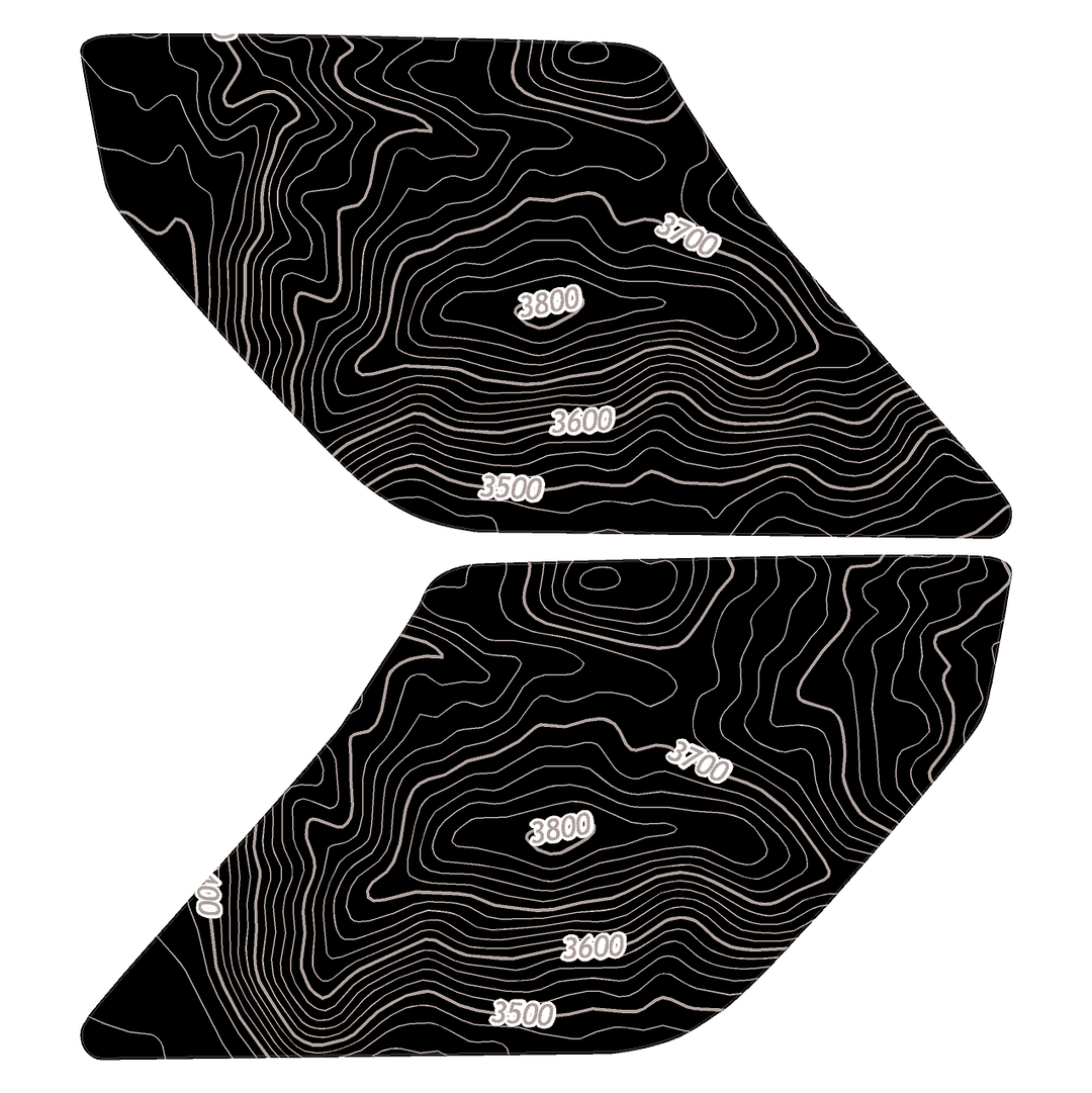 Topo Interior Lower Door Card Insert Overlays (Printed Series) - 2021+ Bronco 2 Door