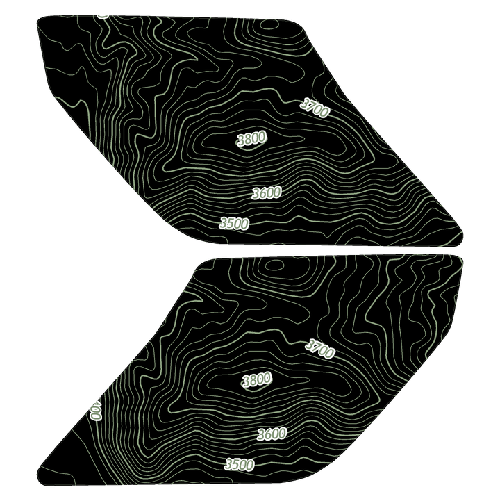 Topo Interior Lower Front Door Card Insert Overlays (Printed Series) - 2021+ Bronco 4 Door