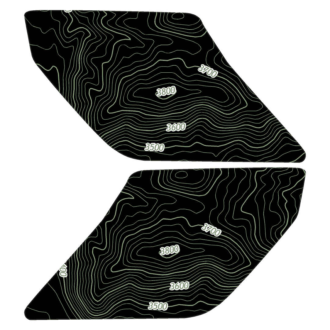 Topo Interior Lower Door Card Insert Overlays (Printed Series) - 2021+ Bronco 2 Door