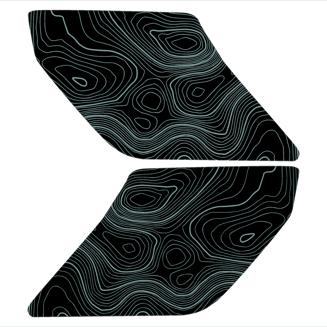 Topographic Interior Sun Visor Overlays - 2024+ Ranger Raptor (with Homelink)