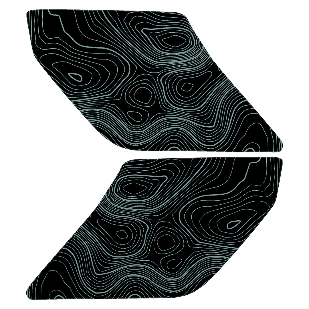 Topo Interior Sun Visor Overlays (Printed Series) - 2021+ Bronco (NO Homelink)