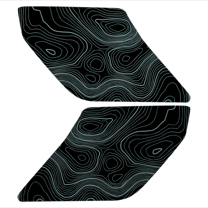 Topo Interior Sun Visor Overlays (Printed Series) - 2021+ Bronco (NO Homelink)