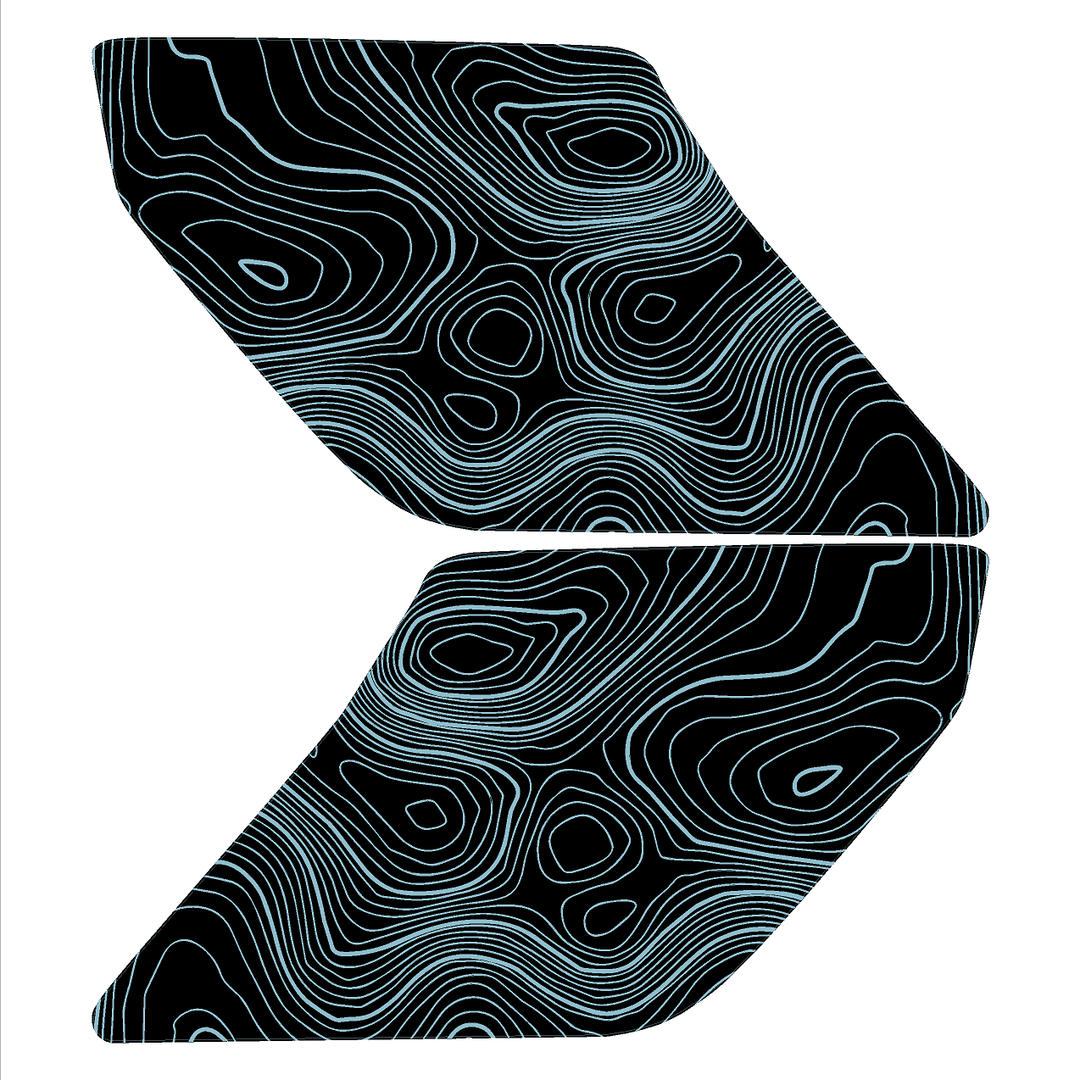 Topo Interior Sun Visor Overlays (Printed Series) - 2021+ Bronco (NO Homelink)