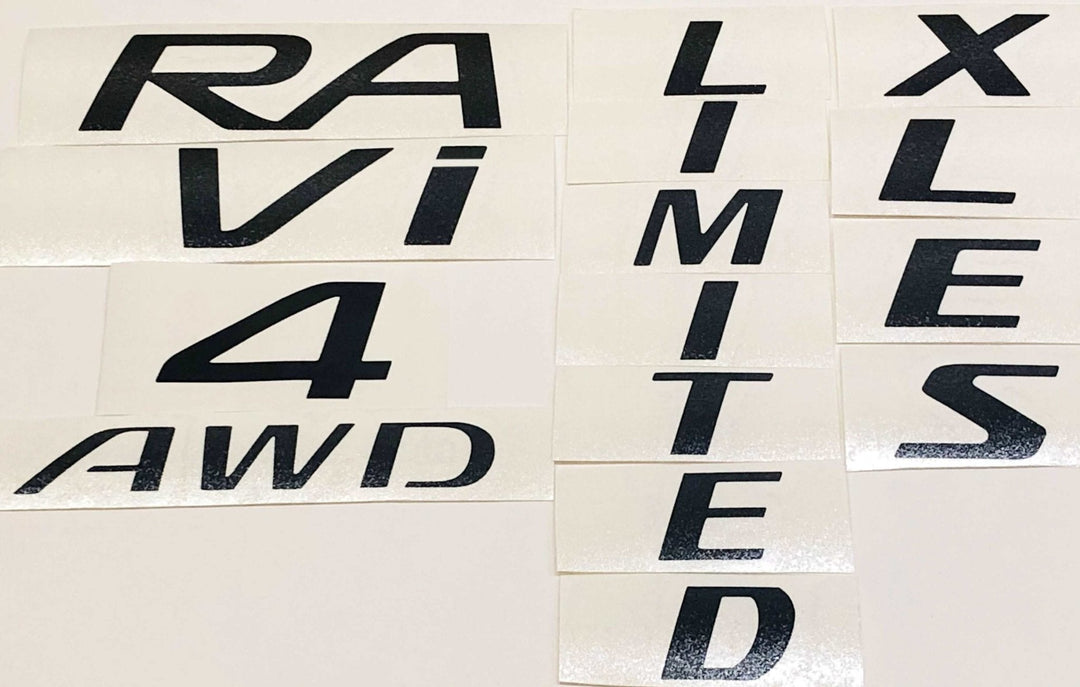 Premium Cast Vinyl Letter Decals for 2013-2023 RAV4 Rear Door